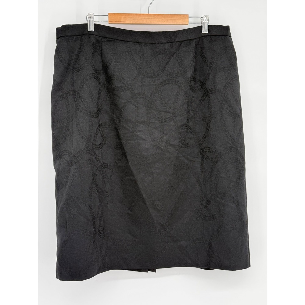 Evan-Picone Suit Black Jacquard Circle‎ Pattern Pencil Skirt Plus Size 24W
